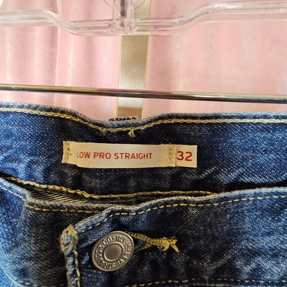 LEVI'S Low Pro Straight Distressed High Rise Jeans 32 - Picture 4 of 4